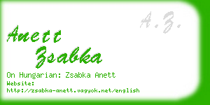 anett zsabka business card